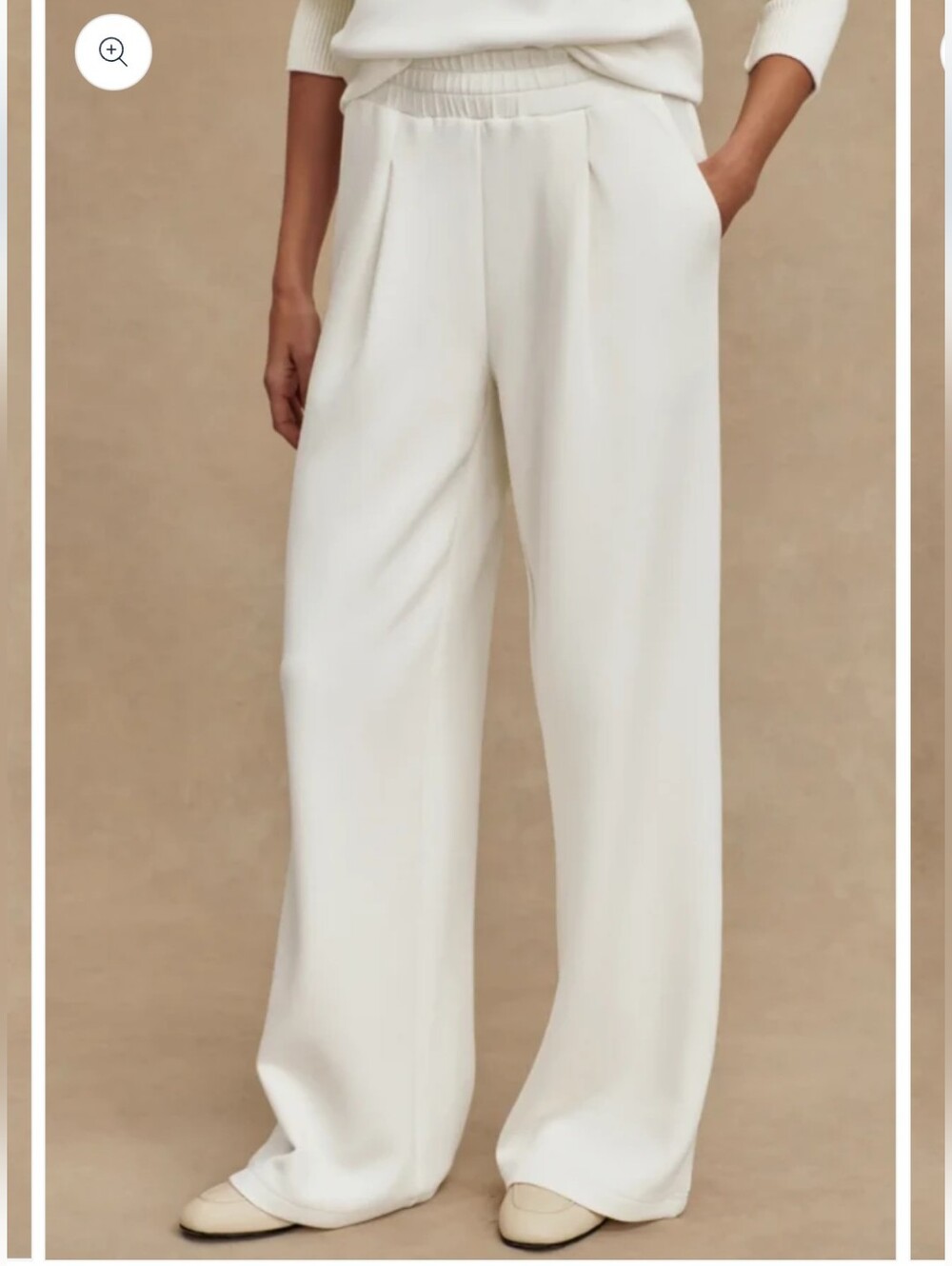 Varley Double Soft Extra Wide Leg Pants In Winter White